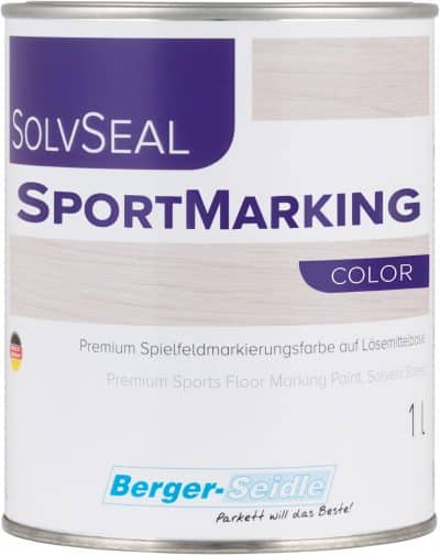 One-component-varnish paint-for marking sports surfaces-quick-drying-paint based on artificial resins-wooden surfaces-parquet-sports floors