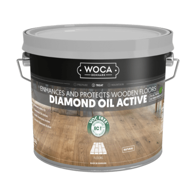 WOCA Diamond Oil Active-ilgtspējīga eļļa (bez GOS)-piemērota- koka grīdām, galda virsmām un mēbelēm